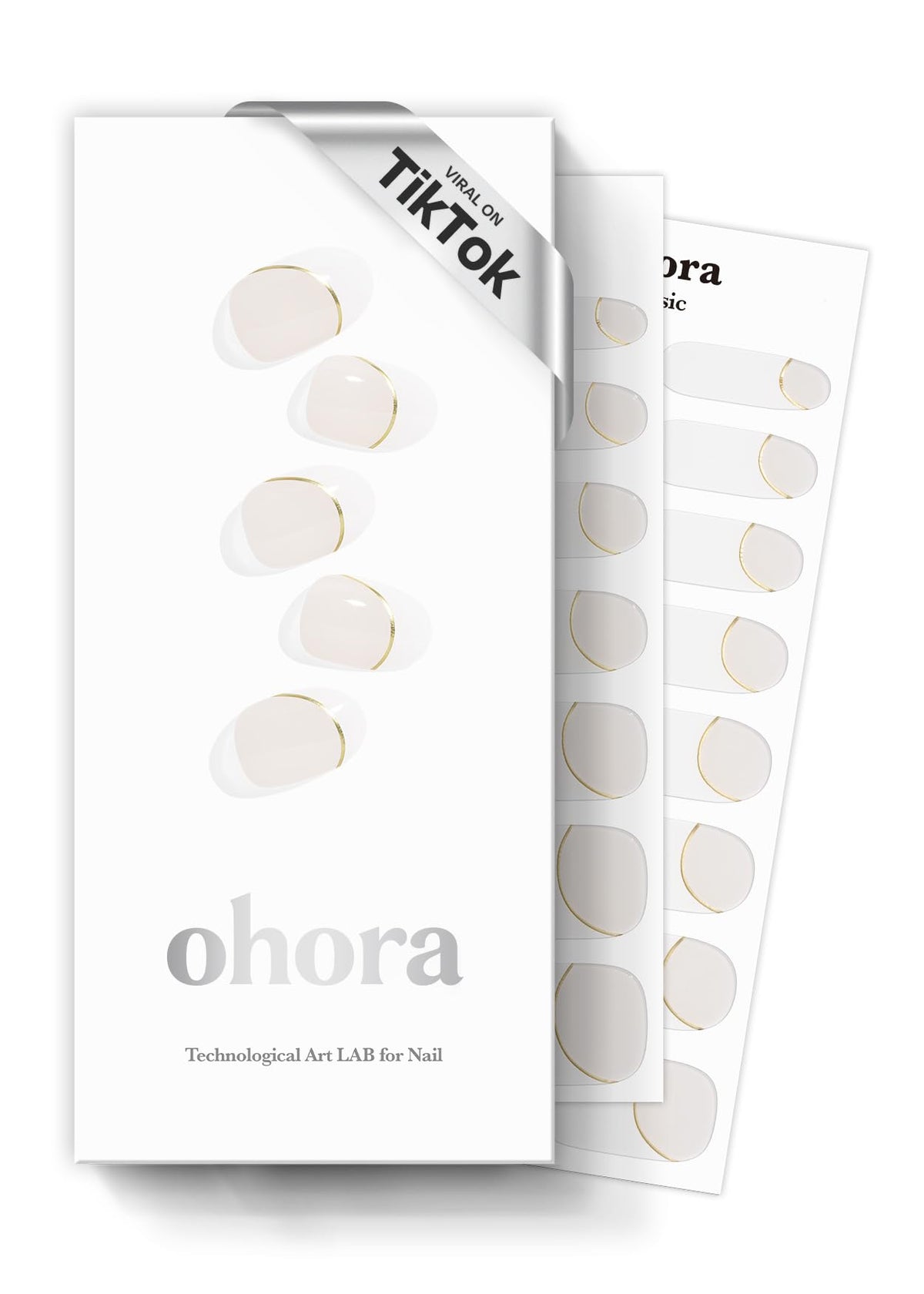 ohora-bandas-uñas-semi-curadas-blanco-frances: acabado de salón y fácil aplicación.