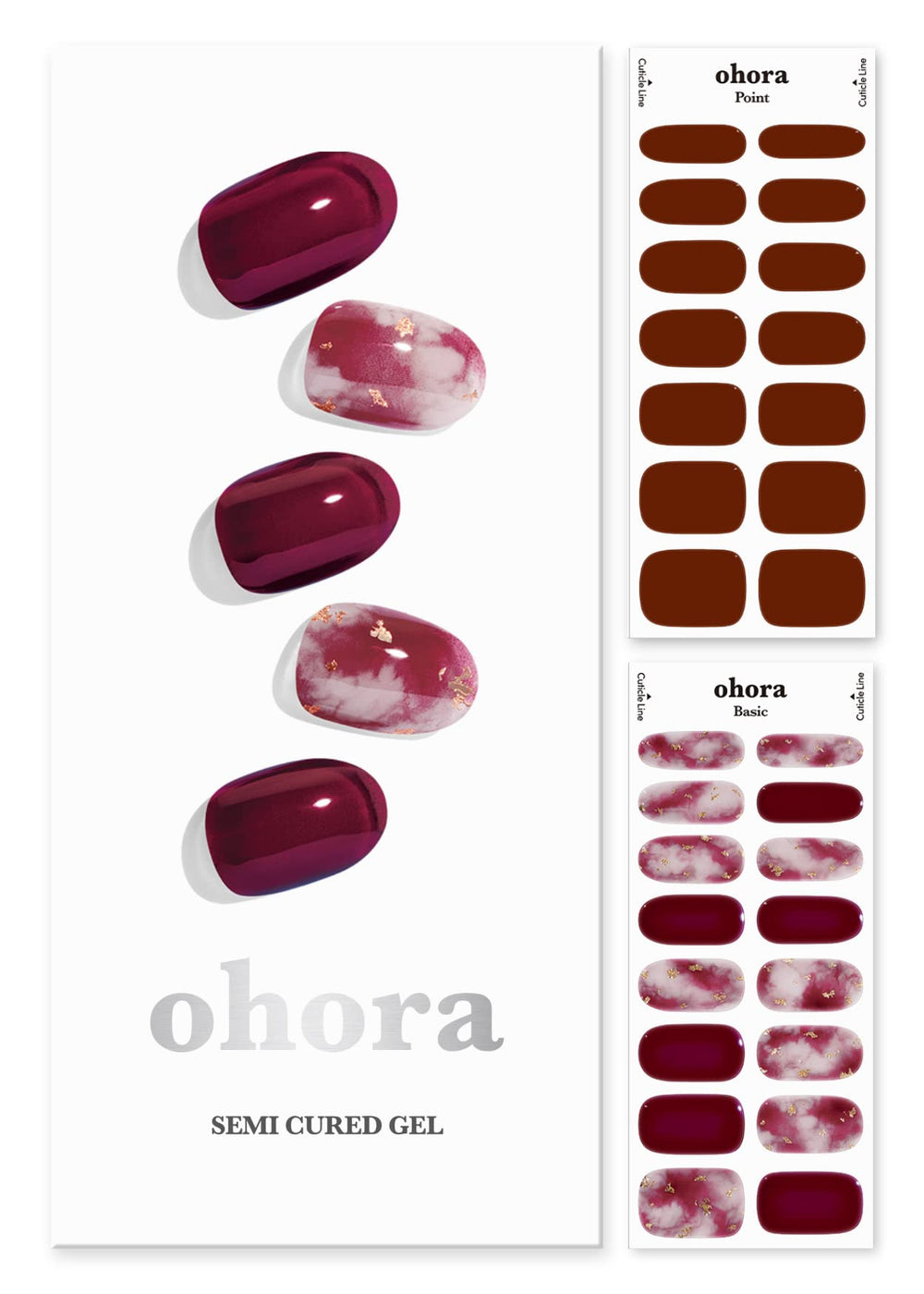 Ohora bandas de uñas semi-curadas N Mulberry para un ajuste duradero.