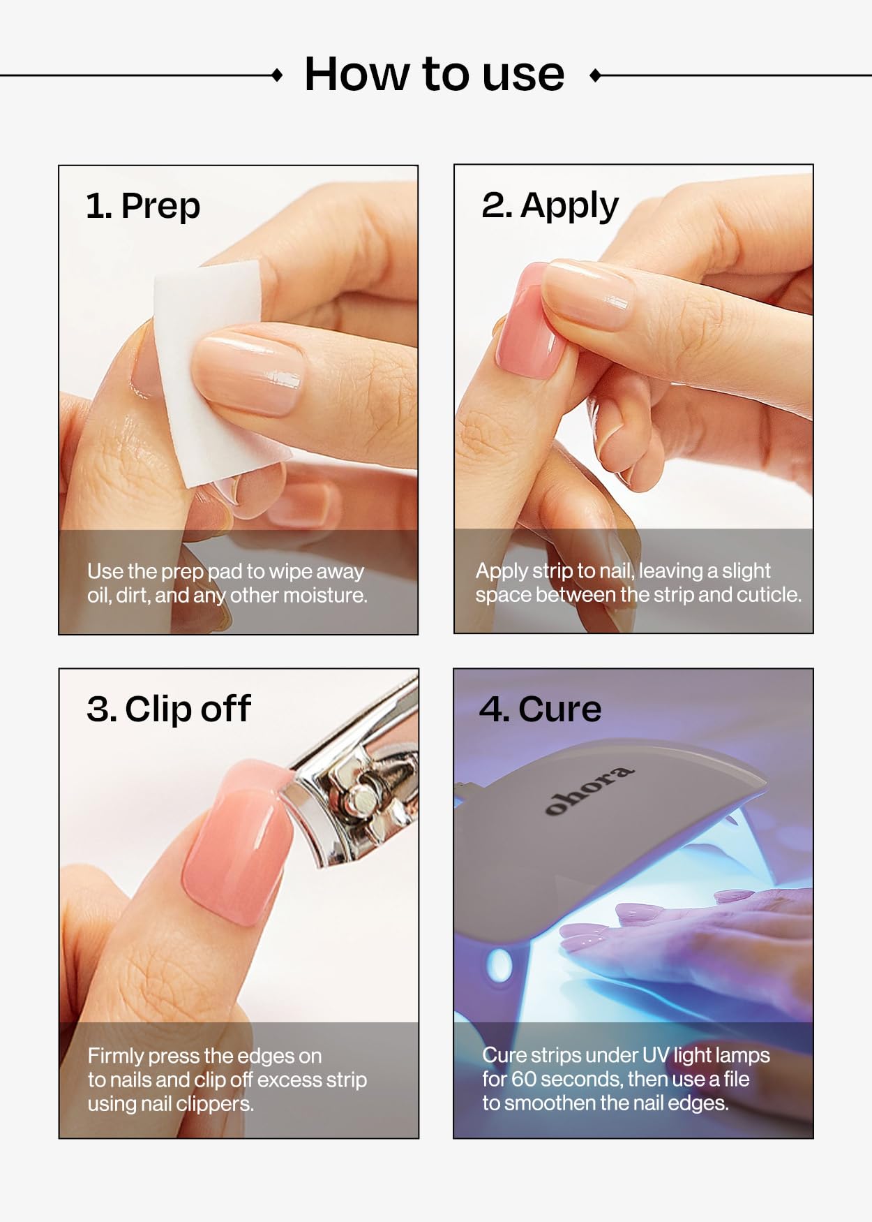 Ohora capa superior impermeable para mayor durabilidad en uñas.