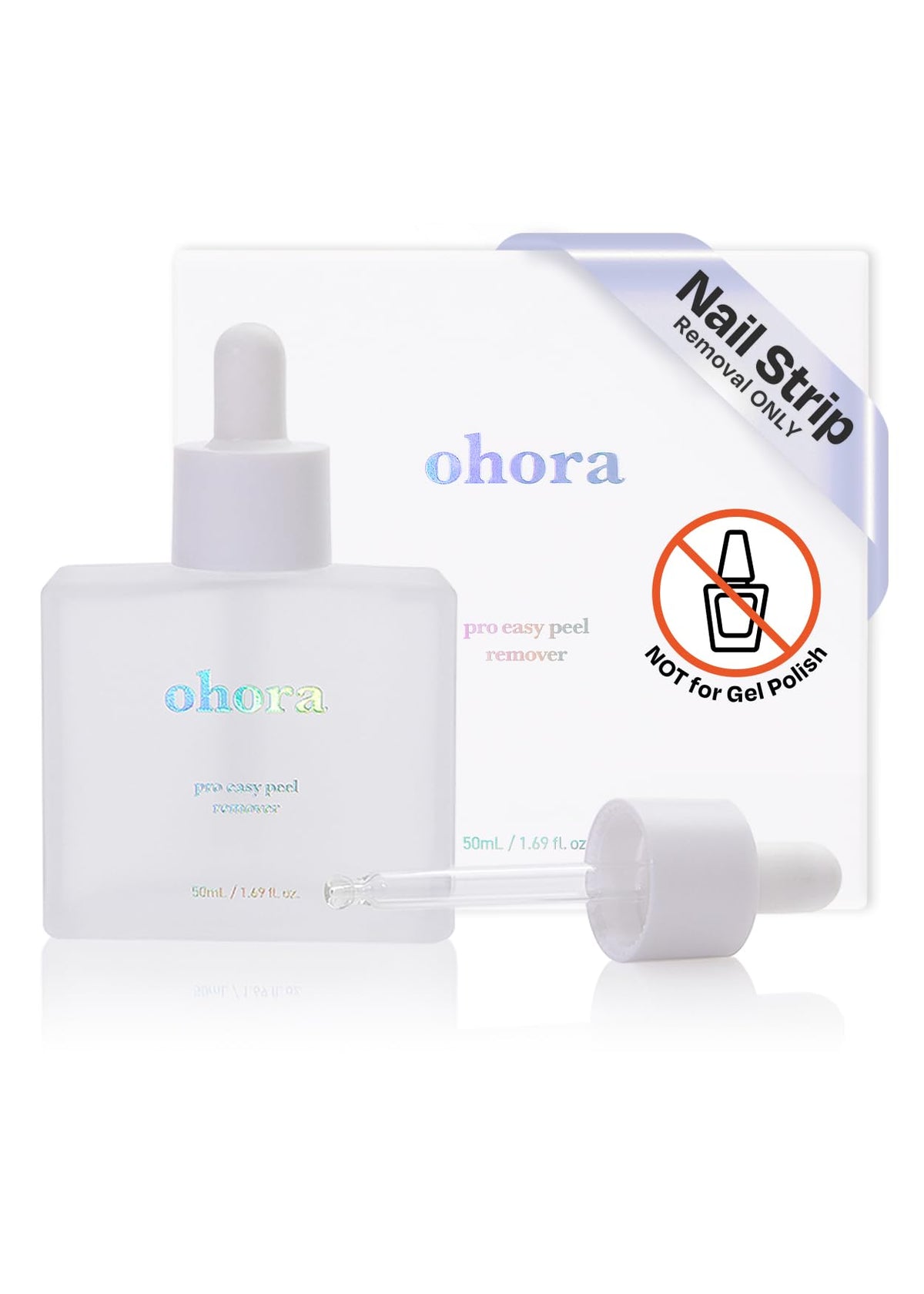 Ohora Care Easy Peel Remover muestra su botella con diseño higienico para una aplicacion limpia