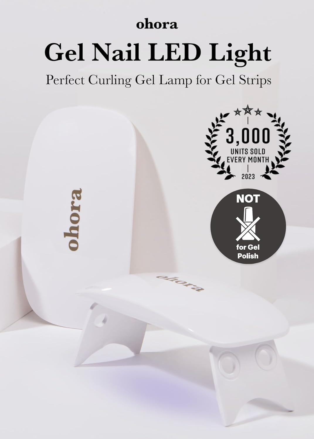 ohora Care LED lamp side view shows a slim profile for travel and storage