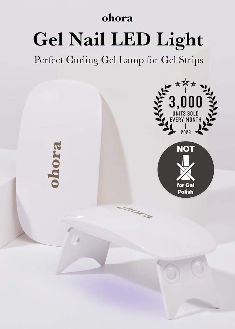 ohora Care LED lamp side view shows a slim profile for travel and storage