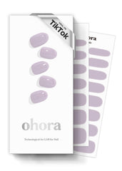 Ohora conjunto de bandas de uñas gel semicurado lavanda N Cream para un look de salón en casa