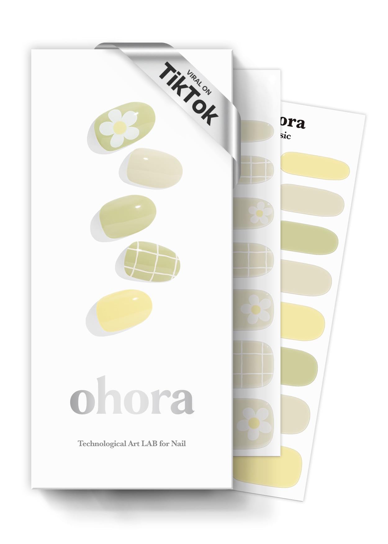 ohora: envoltorios de uñas N Olivia verde con patrones festivos