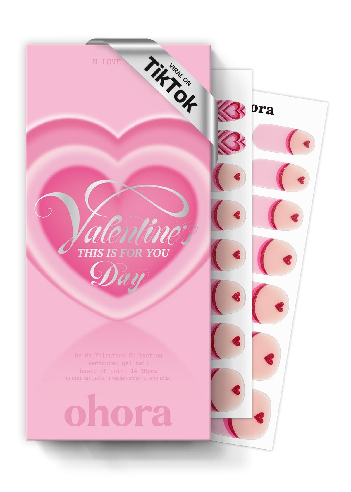 ohora N Love Puff set de tiras para manicura rápida y duradera.