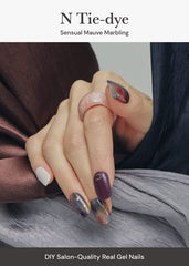 ohora pegatinas uñas N Tie-dye púrpura-ombre, aplicación rápida y limpia