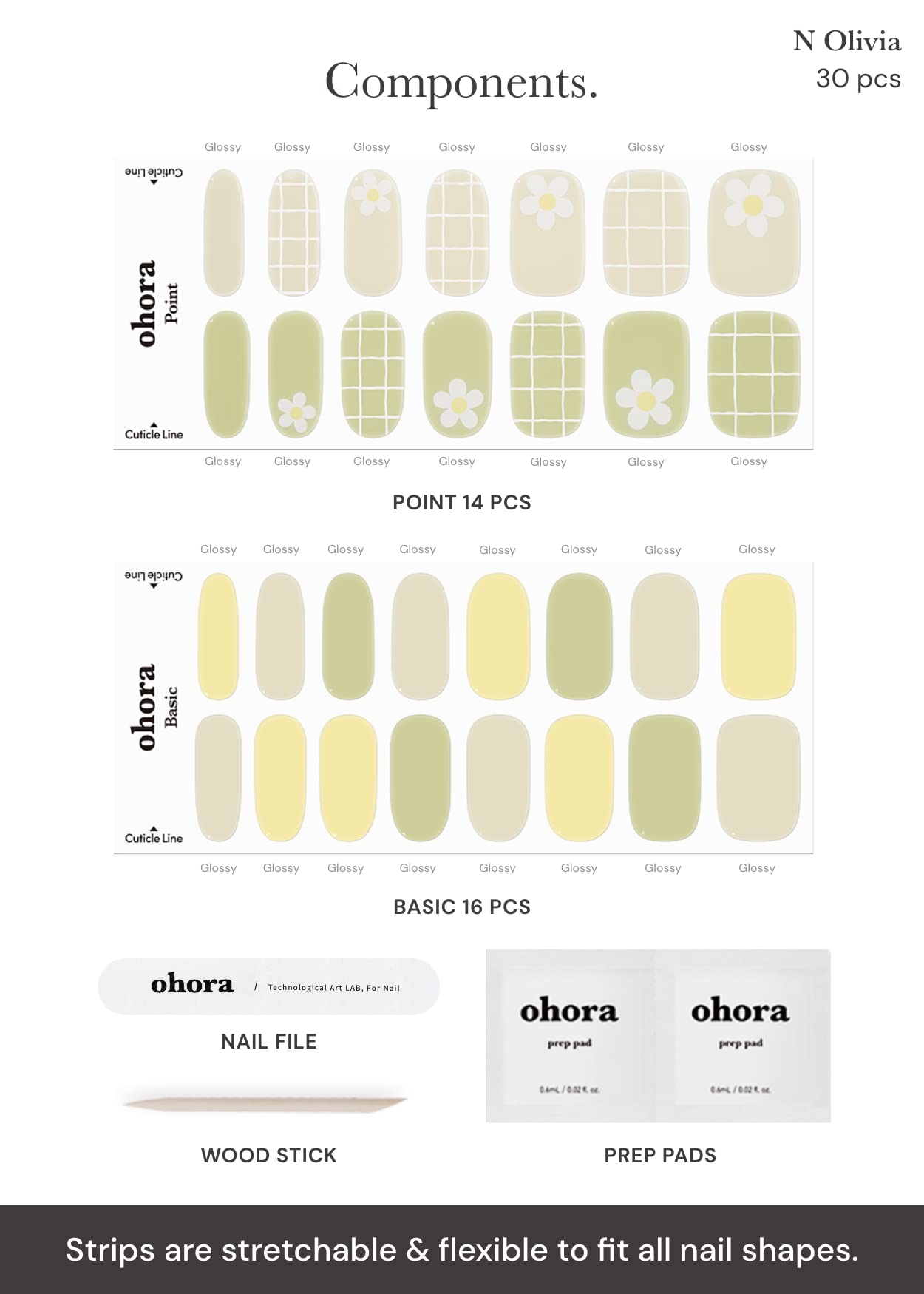 ohora: palito de madera N Olivia verde para ajustar envoltorios