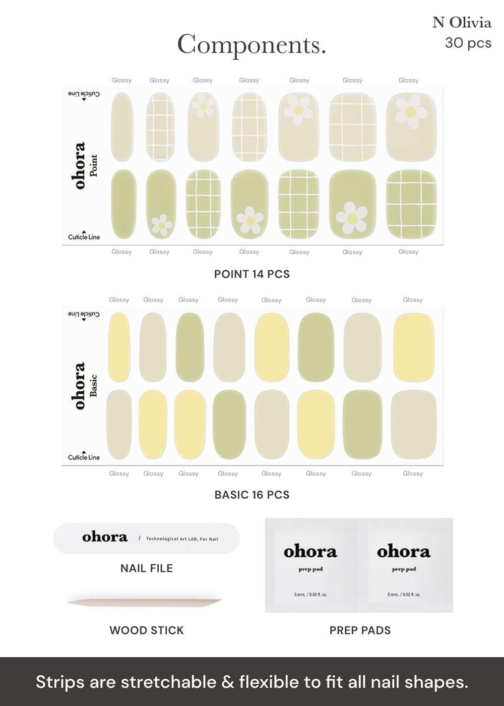 ohora: palito de madera N Olivia verde para ajustar envoltorios