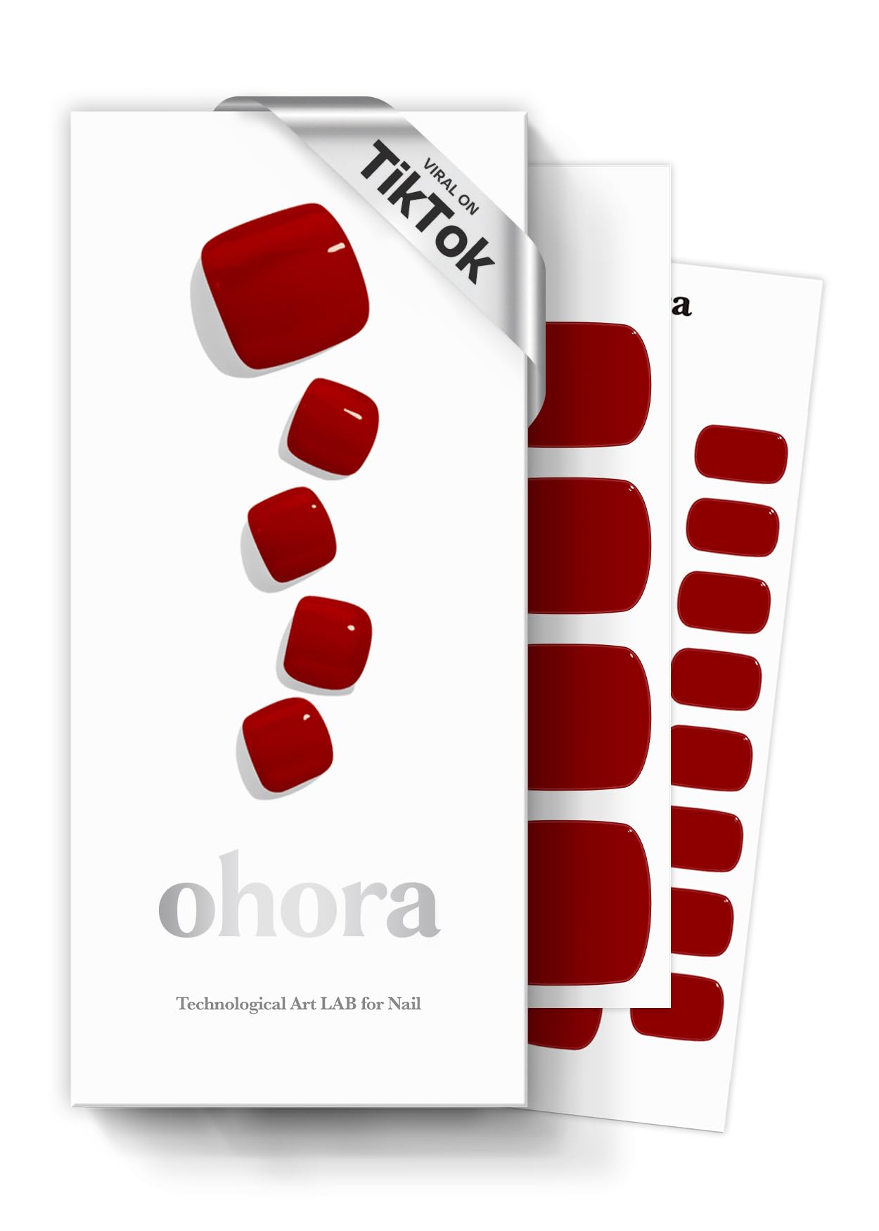 ohora pedicura tira gel semicurado roja, acabado brillante y fácil de aplicar