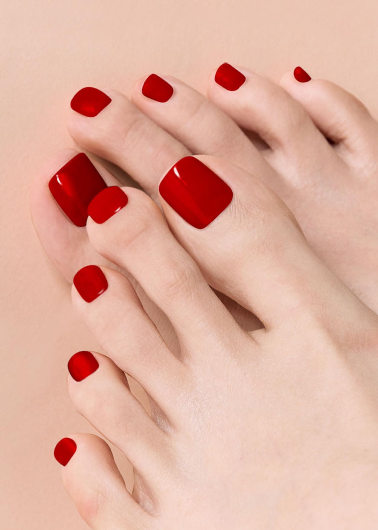 ohora pedicura tira gel semicurado roja, adherencia duradera y rápida