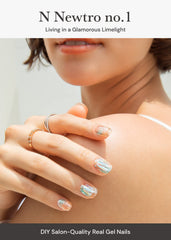 Ohora pegatinas de gel semicuradas con blanco brillante y efecto metálico para uñas deslumbrantes.