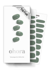 Ohora N Cream Leaf: pegatinas gel verde para acabado de salón.