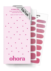 Ohora Pink Chrome nail strips packshot showing vibrant color and at-home salon ease.