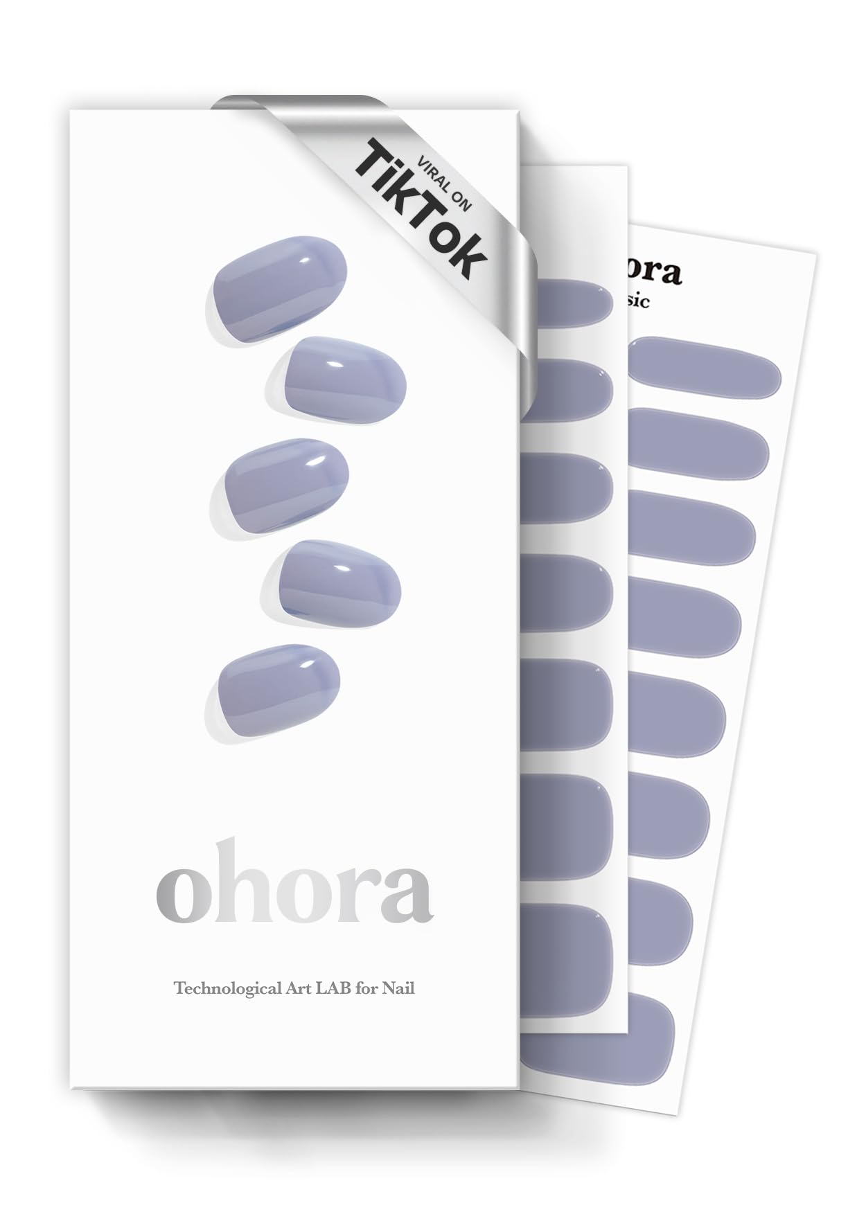 ohora cintas gel semicurado N Crema Nube, paquete listo para manicura rápida.