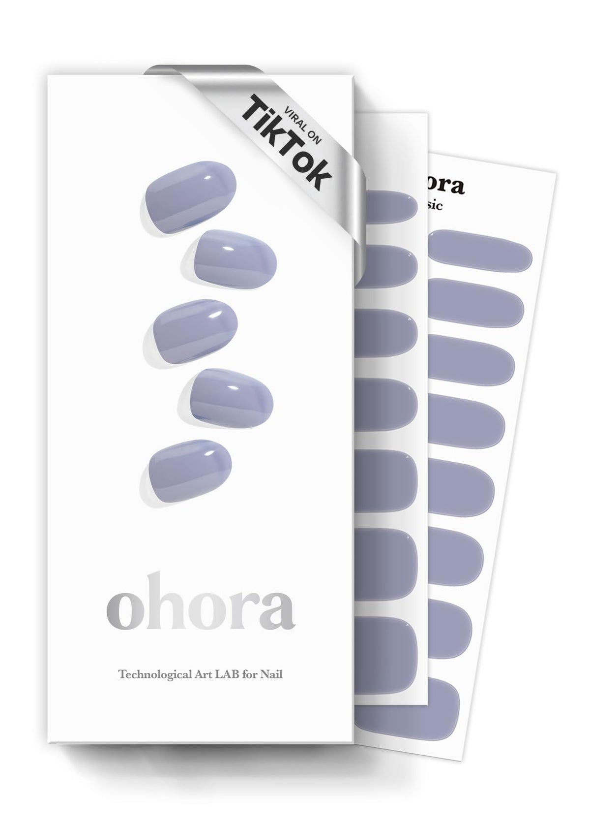 ohora cintas gel semicurado N Crema Nube, paquete listo para manicura rápida.
