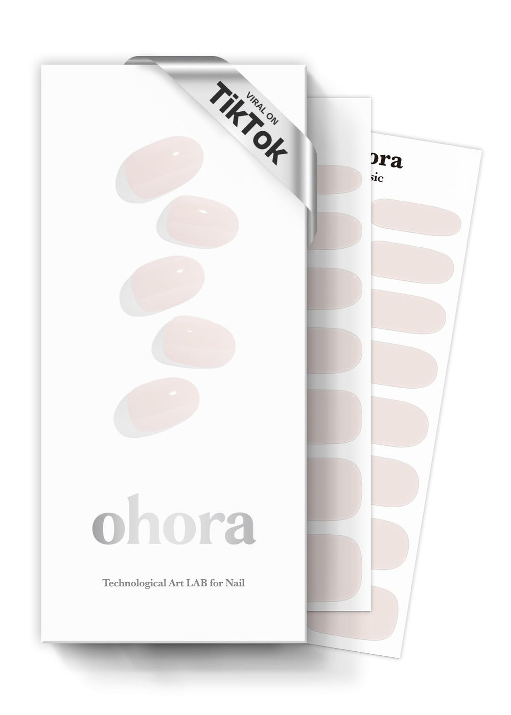 Ohora pegatinas semicuradas Uñas N Cream Light en nude, acabado natural y duradero