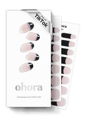 Ohora Frances Negro: tiras de uñas francesas negras para acabado duradero