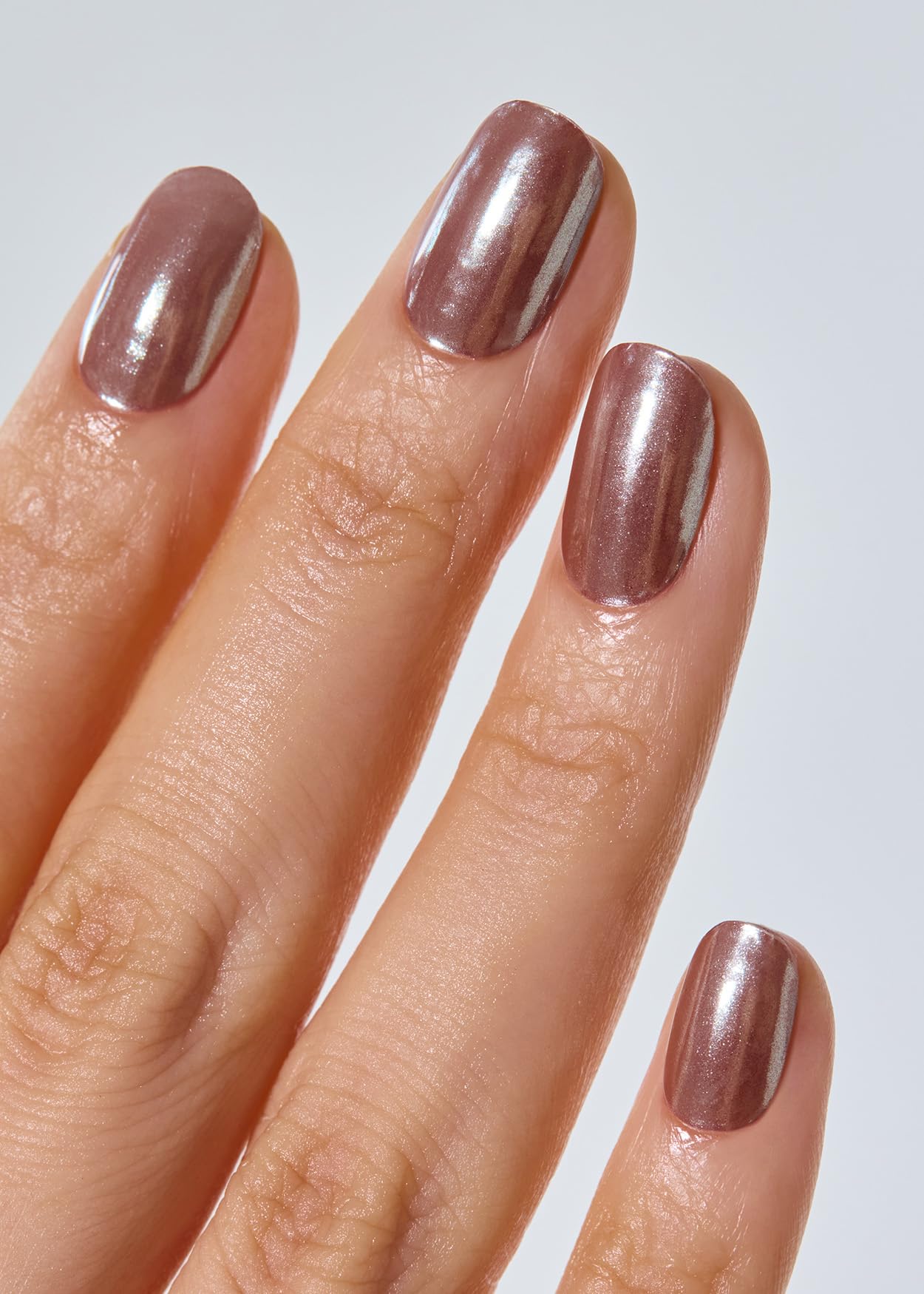 Ohora N Chocolate Chrome wraps applied for even coverage on shaped nails.