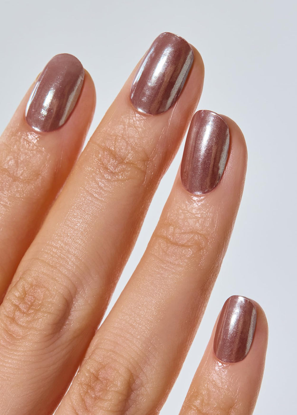 Ohora N Chocolate Chrome wraps applied for even coverage on shaped nails.