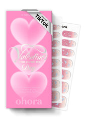 Ohora N Cupid Glitz nail strips box front shows salon quality Valentines nails
