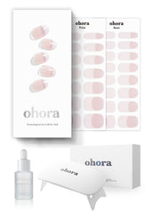 ohora Semi-Cured Gel Nail Strips Value Set with full-size lamp for at-home salon-quality nails