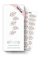 ohora polka noir: caja de tiras de gel semicuradas para uñas rápidas y duraderas.