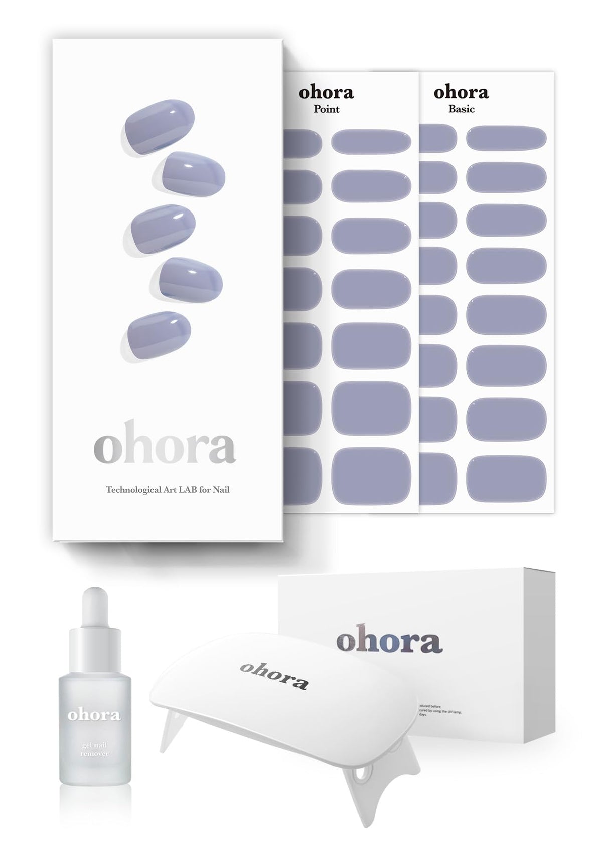Ohora Starter Kit lamp used to cure gel nails at home for salon-like results.