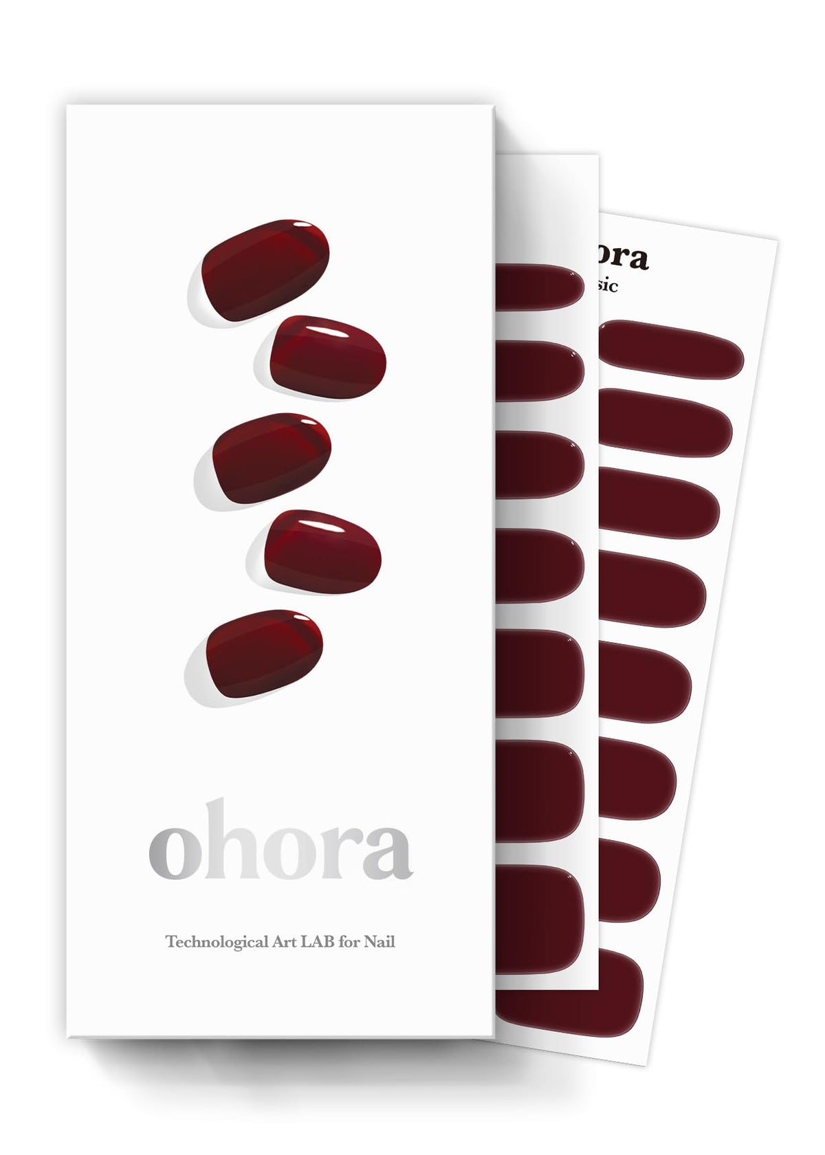 ohora tiras uñas gel semi-curado burdeos - look de salón