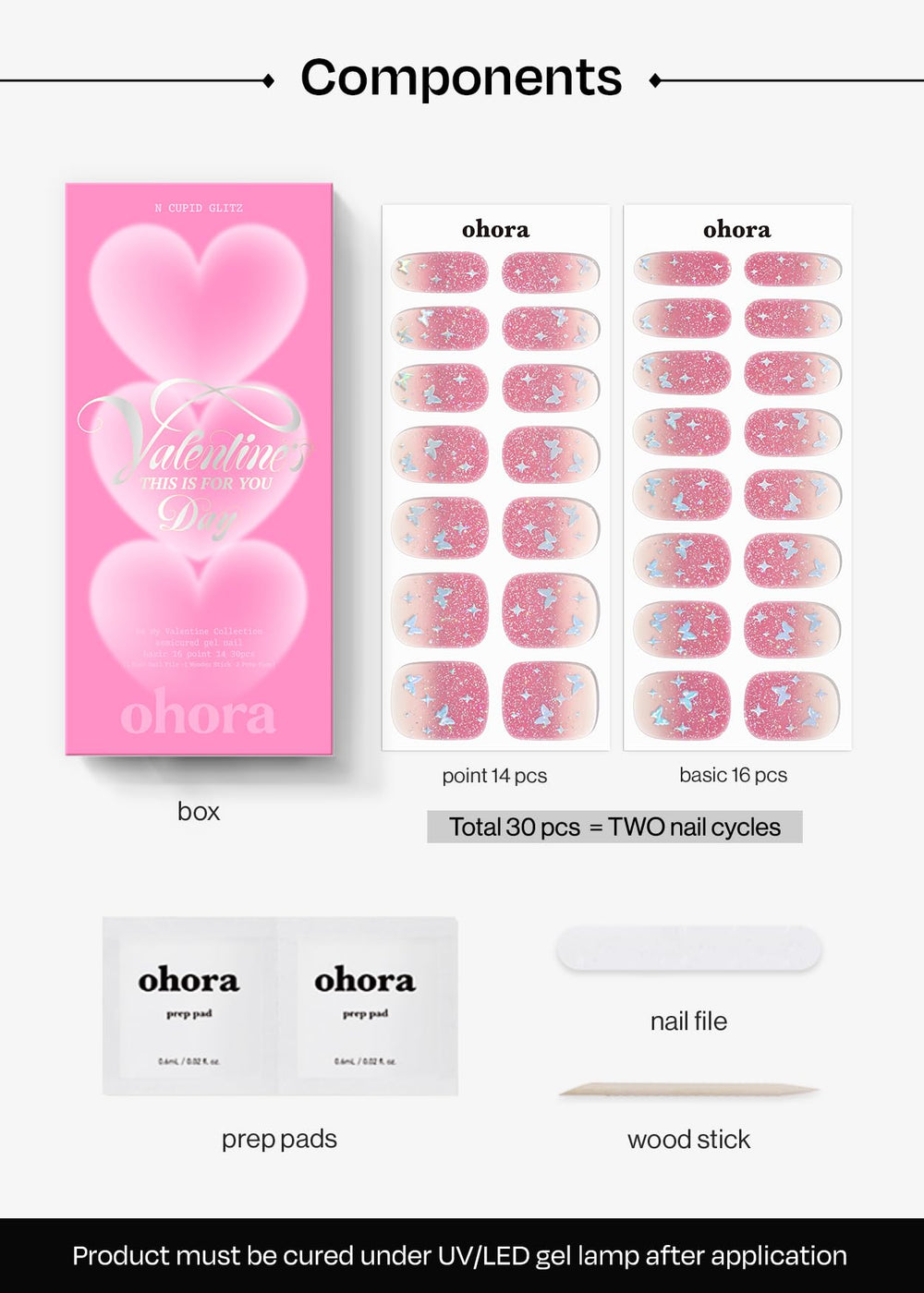Ohora Valentines gift pack featuring long lasting nails