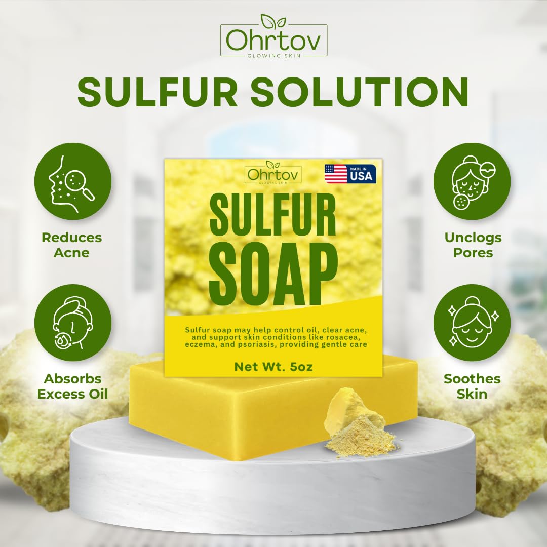 Jabón de azufre Ohrtov, limpieza diaria que ayuda a controlar aceites superficiales.