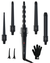 Ohuhu 5-in-1 curling wand set with multiple barrels for versatile styling