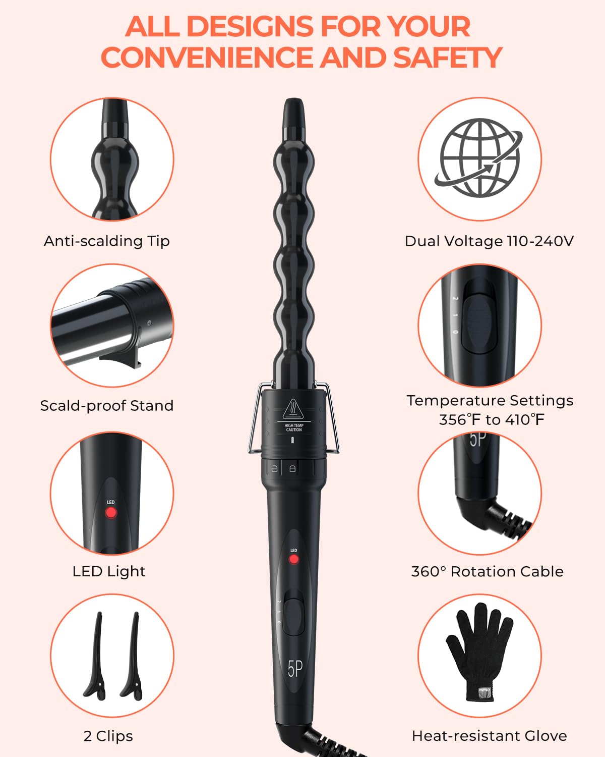 Ohuhu 1 inch barrel for medium curls