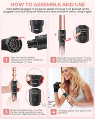 Ohuhu ceramic barrels 0-7 to 1 inch for medium curls and everyday styling.