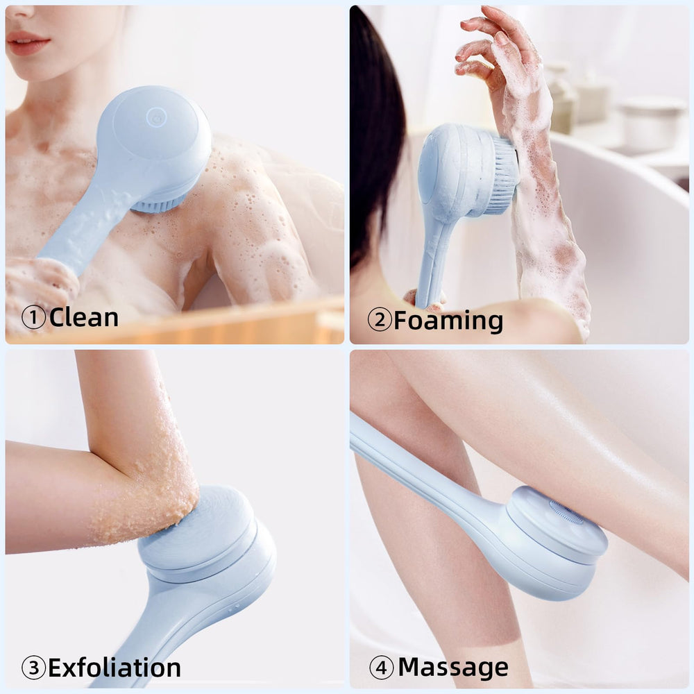 Oh,XIYU dual-handle design enables easier back cleaning during shower.