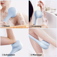 Oh,XIYU dual-handle design enables easier back cleaning during shower.