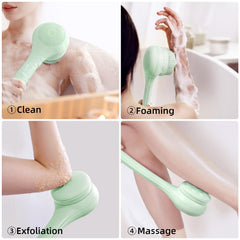 Oh,XIYU back scrubber bendable secondary handle close-up for hard-to-reach areas
