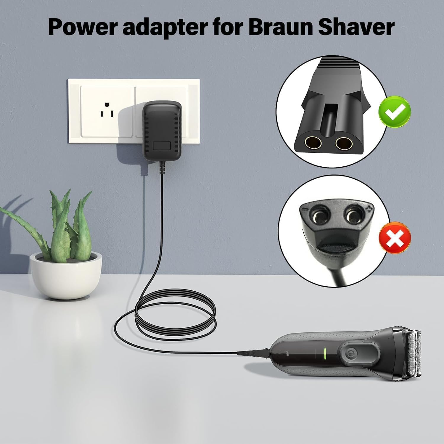OHYGTBCHG universal power supply for Braun shavers with global voltage support.