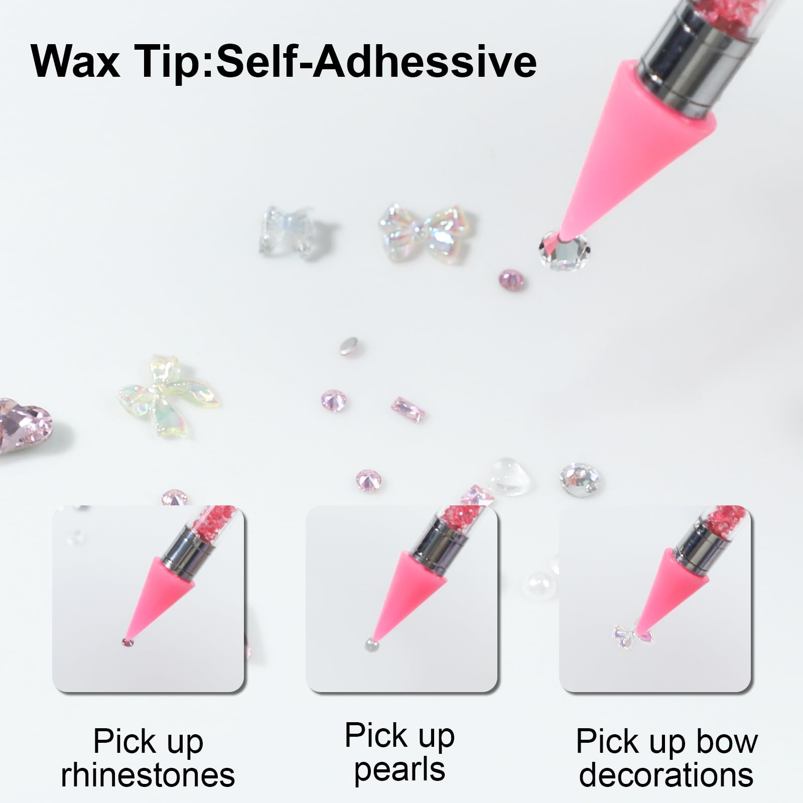 OIFEN precision tweezers blue and pink for exact rhinestone placement.