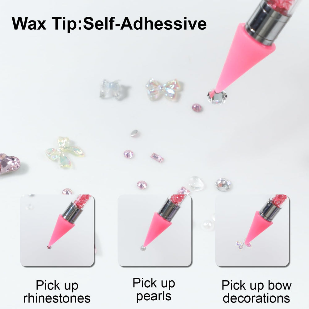 OIFEN precision tweezers blue and pink for exact rhinestone placement.