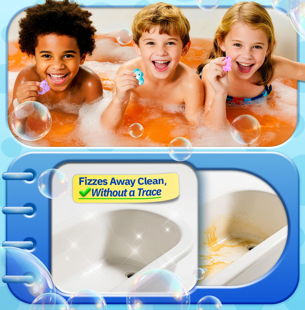 OinkSplash Bombas de Baño Seguras, uso en baño infantil con supervisión