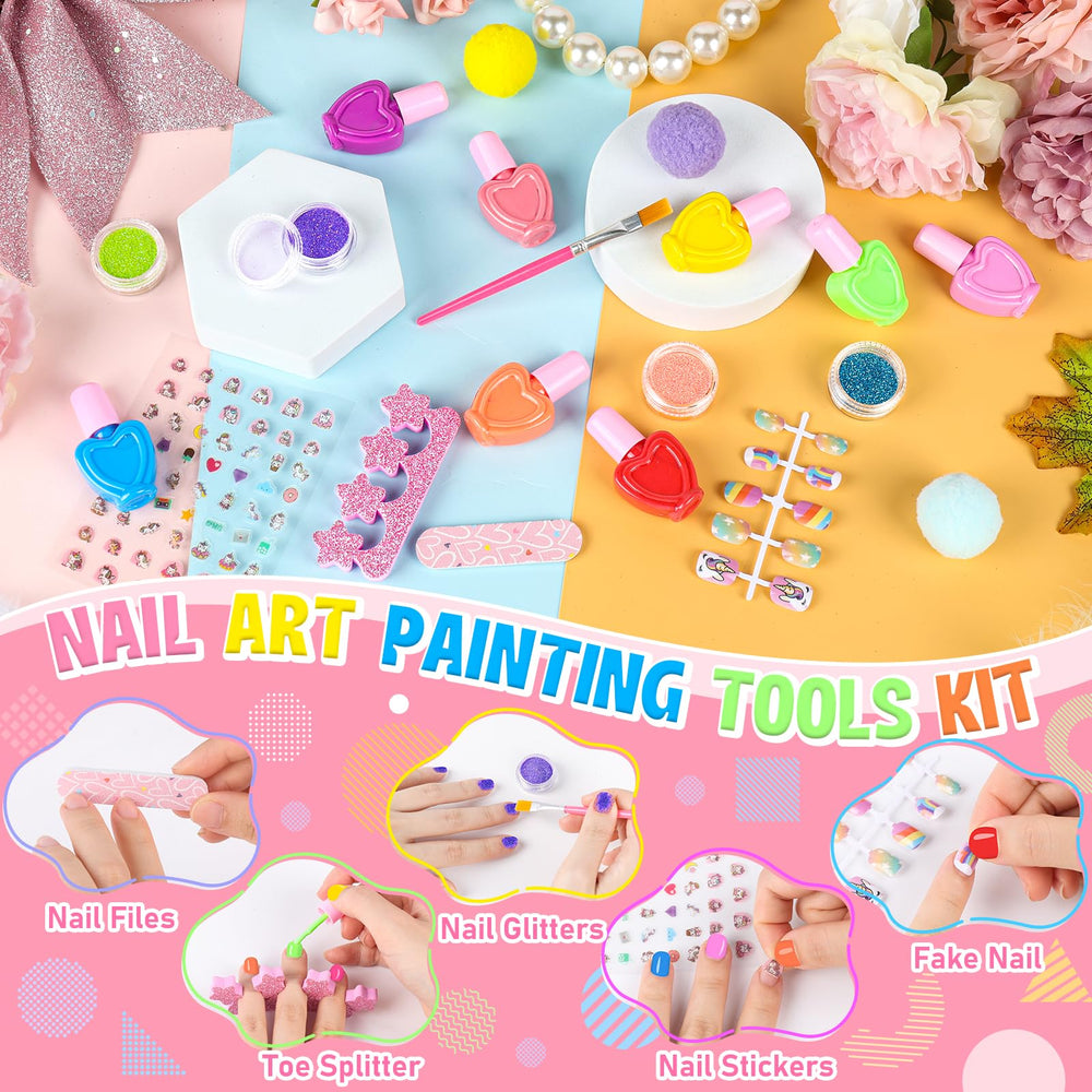 Oisacirg glitter colors add sparkle to imaginative nail art.