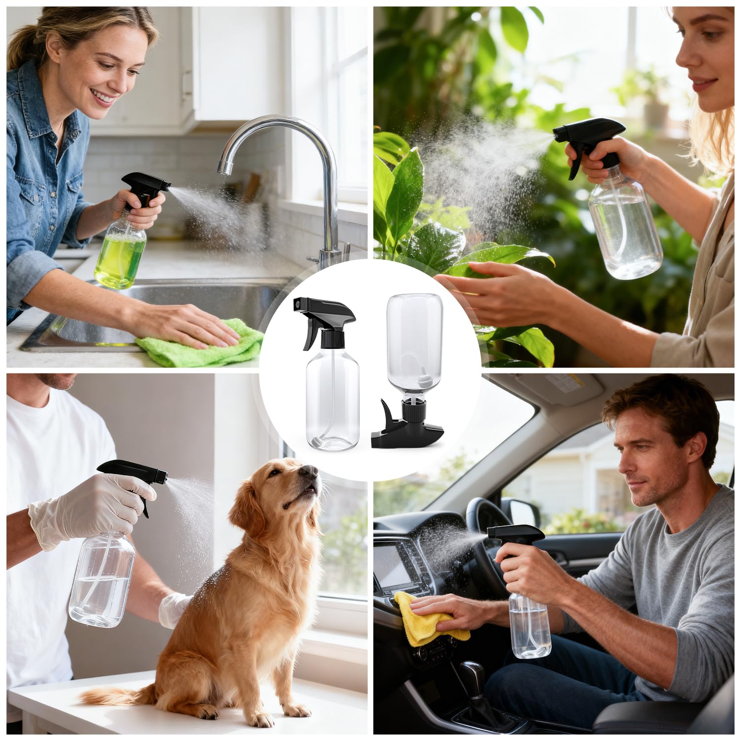 OJXKZ 2-pack clear bottles keep tasks organized at home