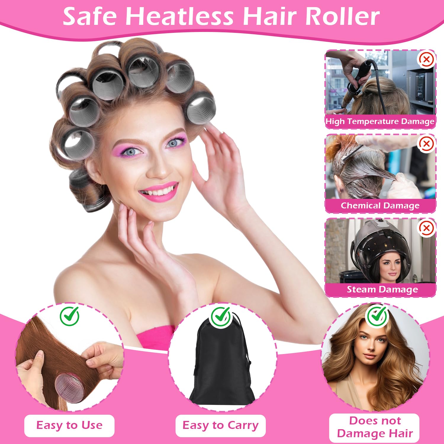 OJXKZ jumbo and large rollers for lasting waves