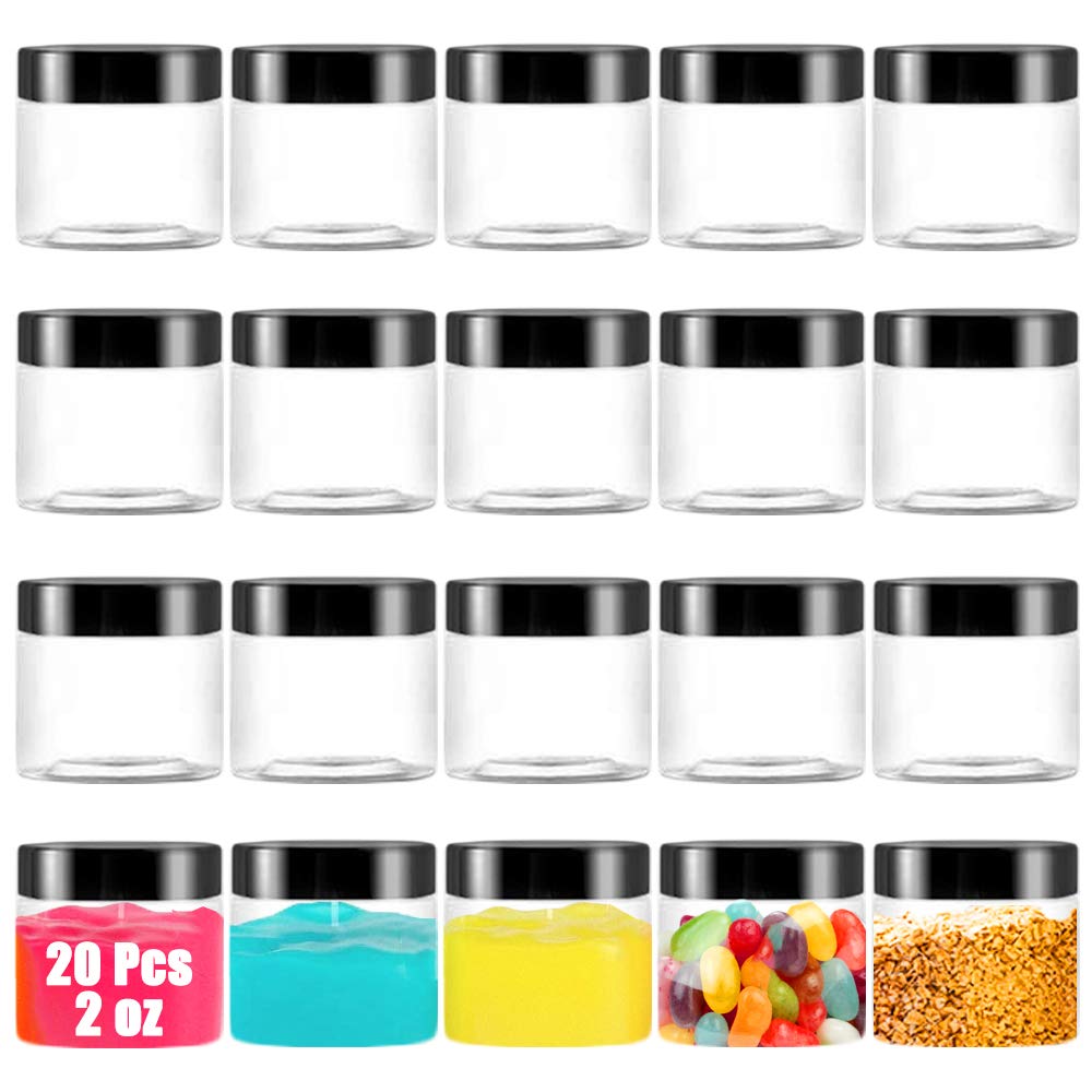 OJYUDD 60ml slime containers stacked, clear view for easy content identification