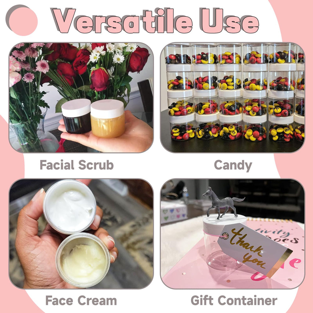 OJYUDD versatile storage jar for lotion, cosmetics, beads, and jewelry.