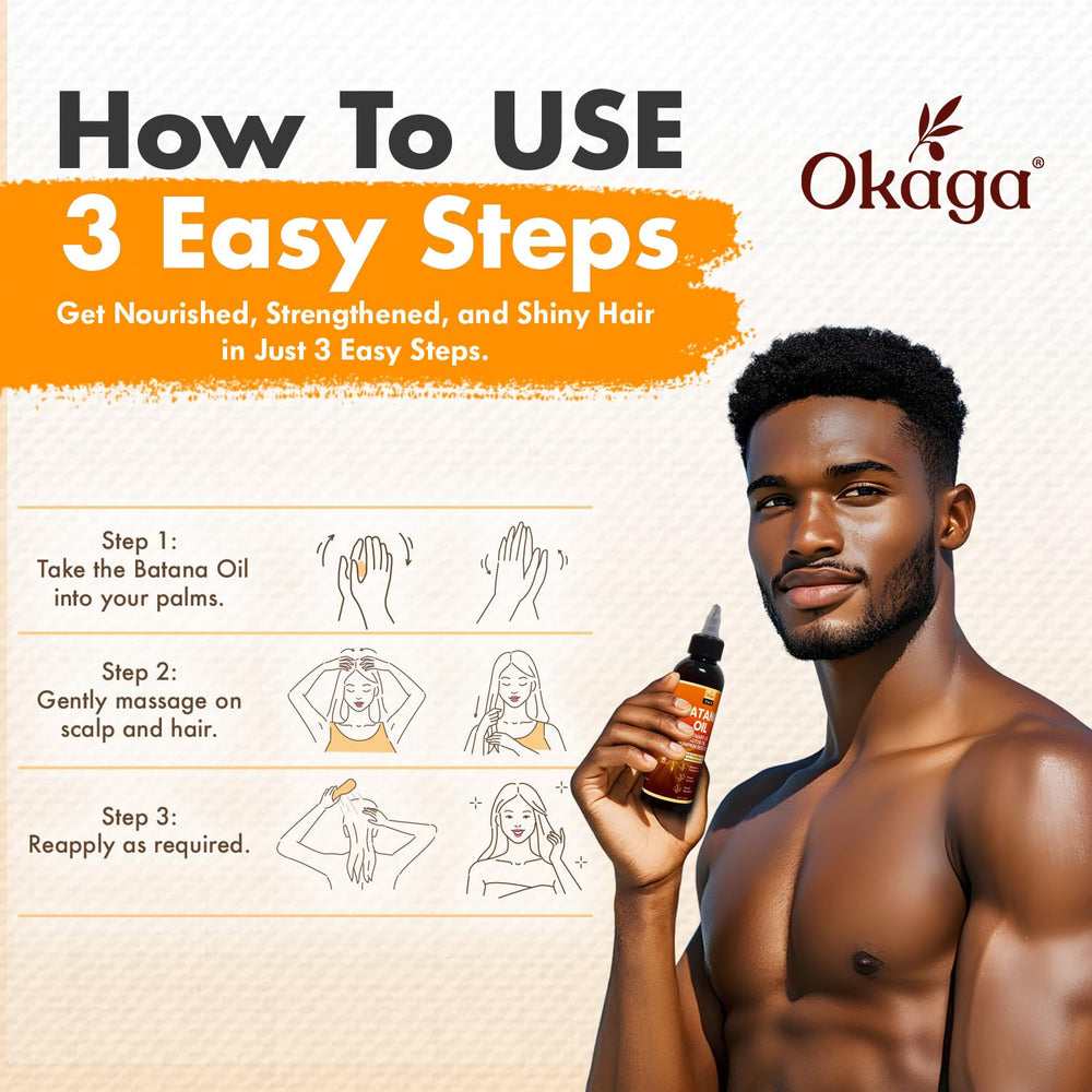Dropper dispenses Batana Oil onto a strand for conditioning and care.