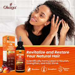 Frizz-free, soft hair achieved with Okaga Batana Oil formula.