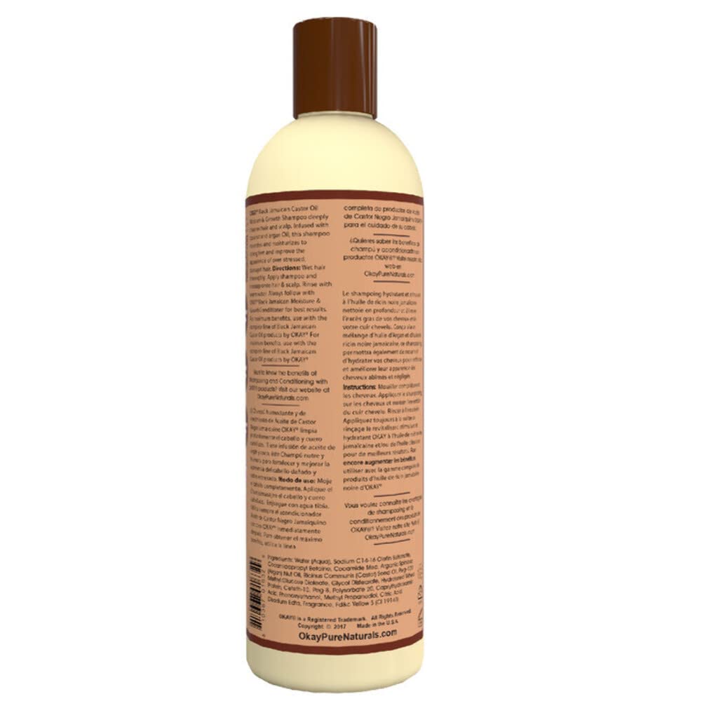 OKAY castor oil ingredients close-up highlights nourishment for stronger hair