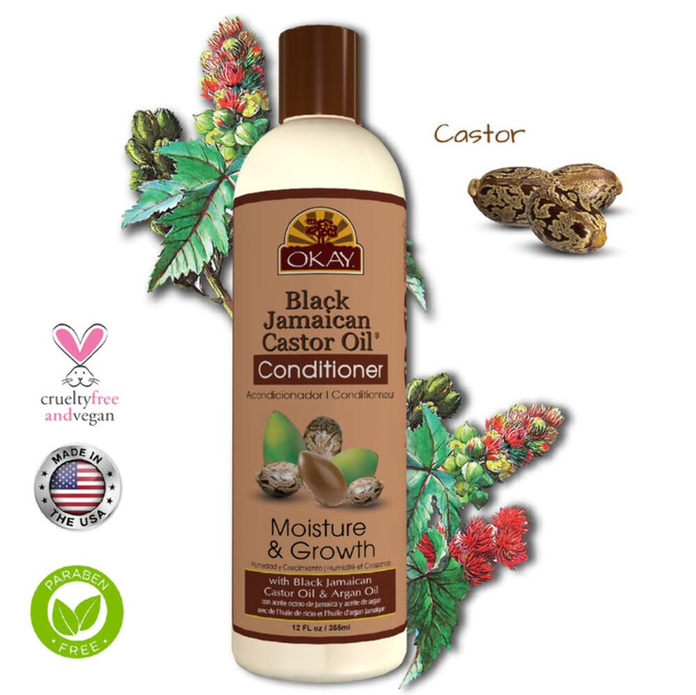 OKAY bottle with coconut and shea oils for nourishment
