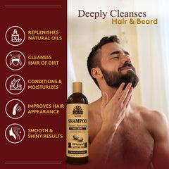 OKAY for MEN castor oil shampoo lather with rich foam for thorough cleansing.